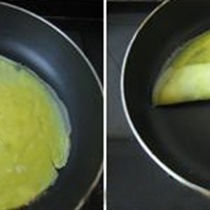 Trứng chiên cuộn cải bó xôi