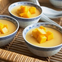 Làm pudding xoài cốt dừa cực dễ