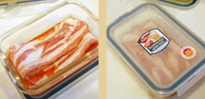 Thịt bacon cuộn măng  