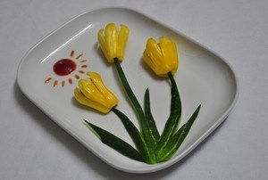 Mít hấp kiểu hoa Tulip  