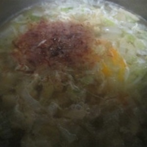 Món ngon: súp bắp cải và Tương miso trứng của Trung Quốc