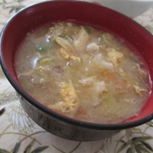 Món ngon: súp bắp cải và Tương miso trứng của Trung Quốc