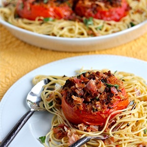 Spaghetti cà chua nướng