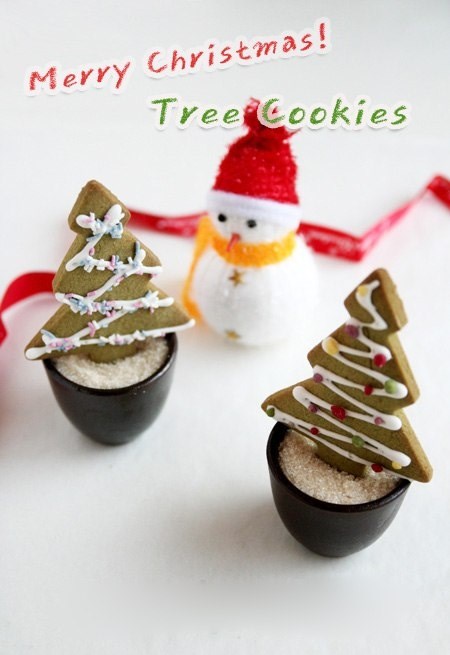 Cookies cây thông trà xanh đáng yêu vô cùng!  
