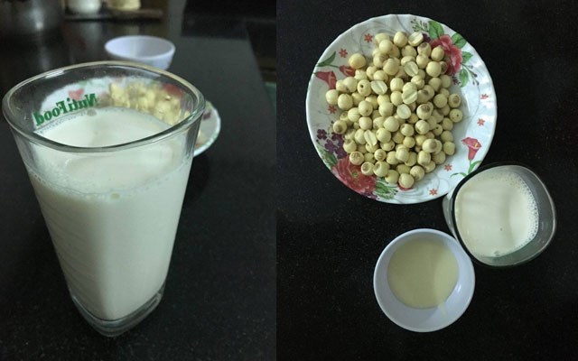 Cách nấu sữa hạt sen  