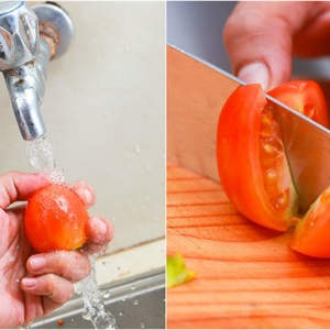 Nước ép cà chua bằng máy xay sinh tố
