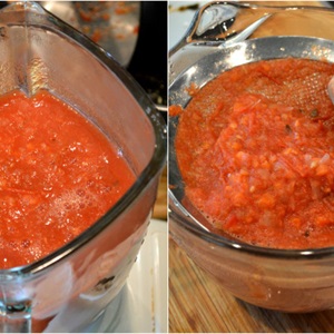 Nước ép cà chua bằng máy xay sinh tố